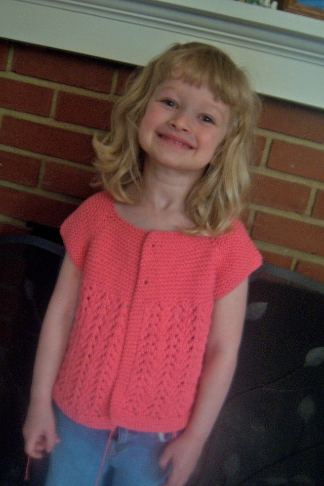 Z modeling her cousin's February Girlie Sweater